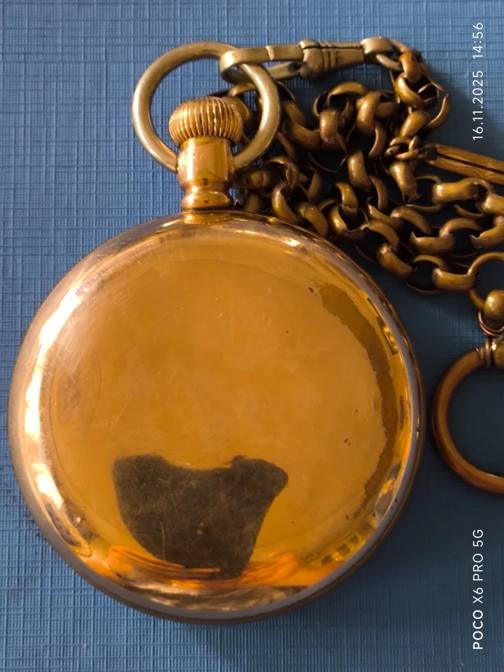 Часы Potcket с золотым покрытием 56 мм в рабочем состоянии - Изображение 3 из 4