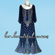 JOE BROWNS BOHO PAISLEY FLORAL PRINT OCCASION WEDDING PARTY DRESS SIZE 24