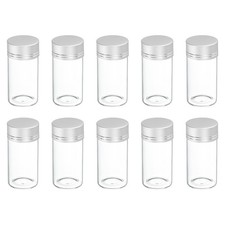 10Pcs Mini Glass Bottles with Lids, 25ml Small Clear Glass Jars