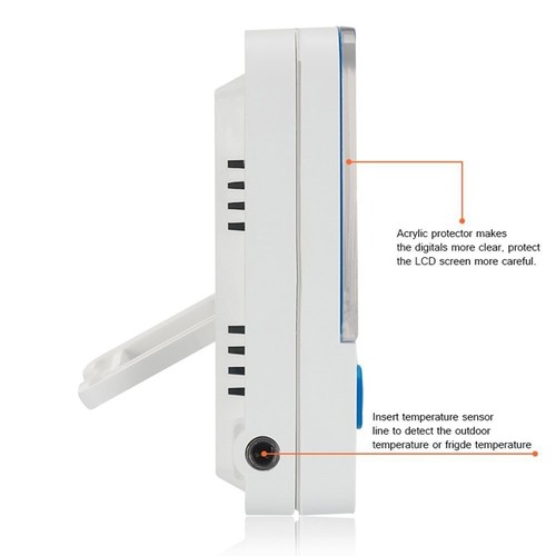 Confezione 2 Termometri Digitali Con Con Congelatore/Frigo Con Indicatore LED Allarme Memoria Min/Max - Foto 2 di 12