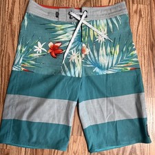 Vans Side Bar Boardshorts Black Blue Boys Size 26/12