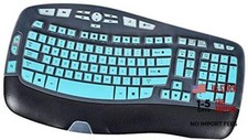 Keyboard Cover for Logitech K350 MK550 MK570, Keyboard Skin for Ombre Mint