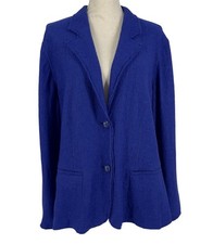 Chico  s blazer jacket size 3 royal blue wool blend XL classic business work 159