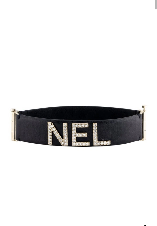Chanel Leather And Strass Logo Wrap Bracelet Set - Image 2 of 4