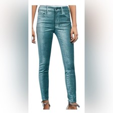 Anthropologie Pilcro and the Letterpress Velvet Midrise Sage Skinny Jeans Sz 29