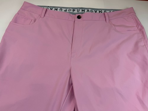 Puma Golf Pants Mens 40x32 Pink Chino Performance Rickie Fowler Golf Pants - Picture 3 of 15
