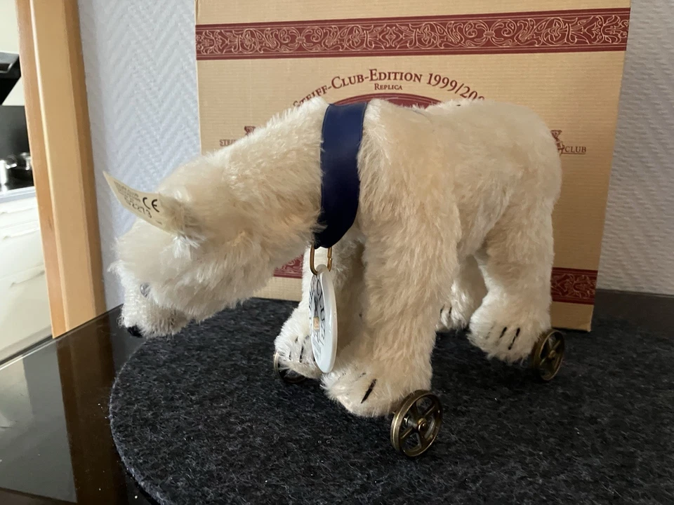 Steiff 420177 Eisbär auf Rädern im Originalkarton, mit Zertifikat - Bild 3 von 4