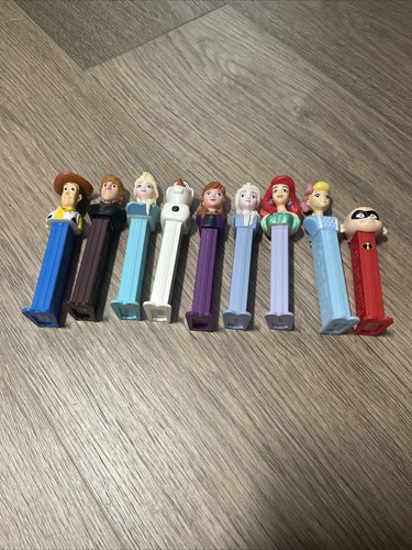 Pez Lot of 9 Disney Frozen Mixed Ariel Cinderella Elsa Anna and More
