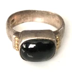 8g Vintage Ring MARKED SAJEN 925 STERLING SILVER Size 9.5 Onyx Band  lot y