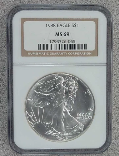 1988 BU American Silver Eagle NGC MS69 (055)