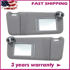 Gray Sun Visor Pair Left & Right Side For 2007-2011 Toyota Camry W/Sunroof Light