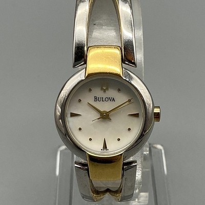 Bulova Womens Watch 22mm Silver Two Tone Stainless Bracelet New Battery 6.25\