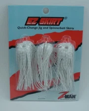 Zman EZO-01PK3 EZ Skirt Color White Silver  / Glitter Scales 3CT