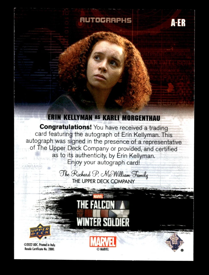 5-11-17 PWE . marvel . falcon and the winter soldier . erin kellyman auto .#a-er - Image 2 of 2
