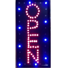 Animated Motion LED Business Vertical Open SIGN On/Off Switch Bright Light Neon