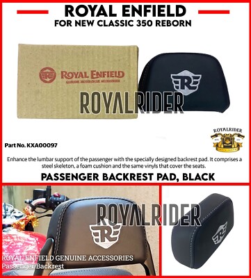 Fits Royal Enfield ''PASSENGER BACKREST PAD, BLACK'' For New Classic 350 Reborn