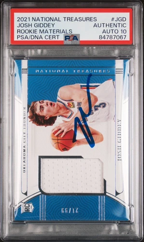 2021 Panini National Treasures Josh Giddey Rookie Materials RPA  /99 PSA 10 Auto