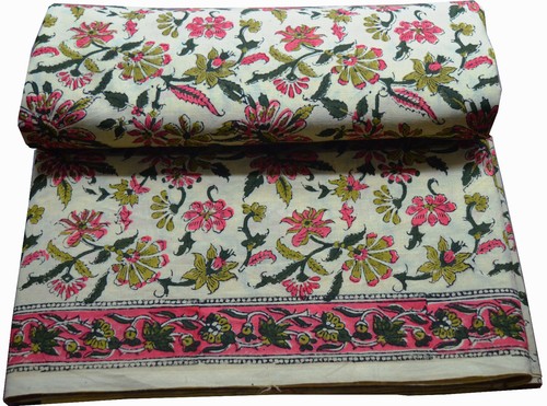 Cotton Fabric Hand Block Print Craft Indian Dressmaking Material By The yard F85