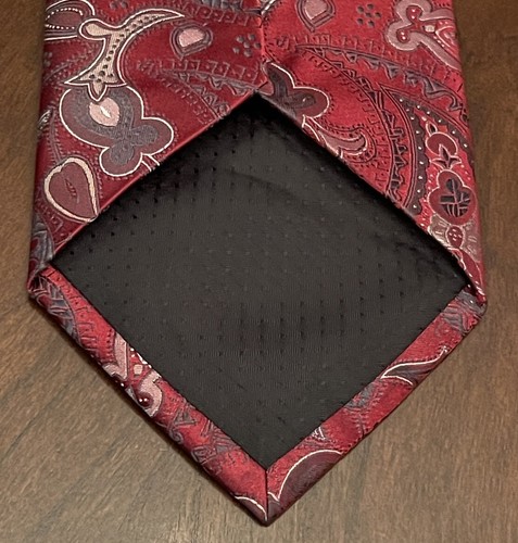 Geoffrey Beene Red Hand Made 100% Silk Men’s Neck Tie Made In China - Picture 2 of 9