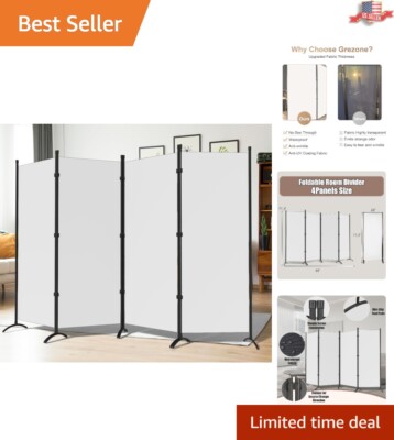 Contemporary 4-Panel Folding Room Divider - Stylish Privacy Screen for Any Space