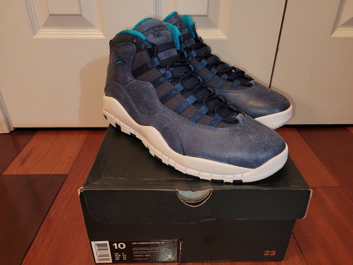 Air Jordan Retro 10 LA Mens Size 10 Sneaker Preowned Ocean Fg Midnight Navy