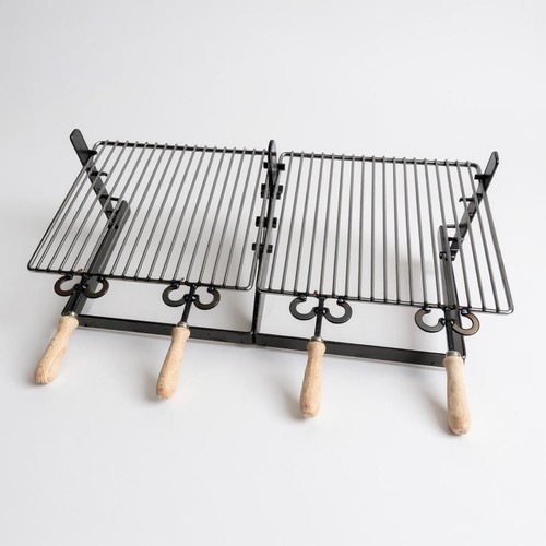 GRIGLIA PER BARBECUE IN FERRO GRATICOLA PESANTE 100 ×36 CM REGOLABILE IN ALTEZZ - Foto 2 di 12