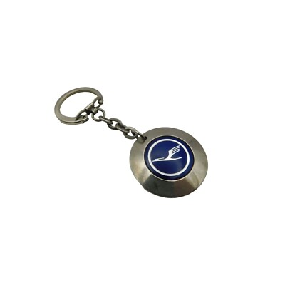 Vtg Lufthansa Air Airlines Crane German Keychain Fob Luggage Tag Key Chain
