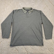 Van Heusen Mens Long Sleeve Shirt Collared Pullover Size Large Warm Cozy