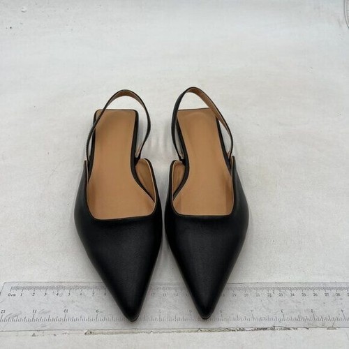 Slingback Flats for Women Pointed Toe Flats Slip On Casual Office Shoes Black - Picture 2 of 7