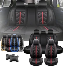For INFINITI Car Seat Covers PU Leather Full Set 5-Seat Front Rear Cushion Pad