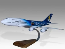 Boeing 747-300 Ansett Sydney Olympics Desk Wood Airplane Model Small Scale 1/200