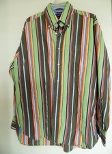 MENS TOMMY HILFIGER MULTI STRIPED CASUAL DRESS SHIRT M