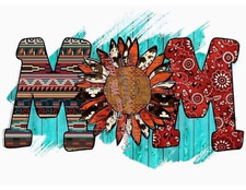 Sublimation Print Mom Western Sunflower Ready to Press Heat Transfer