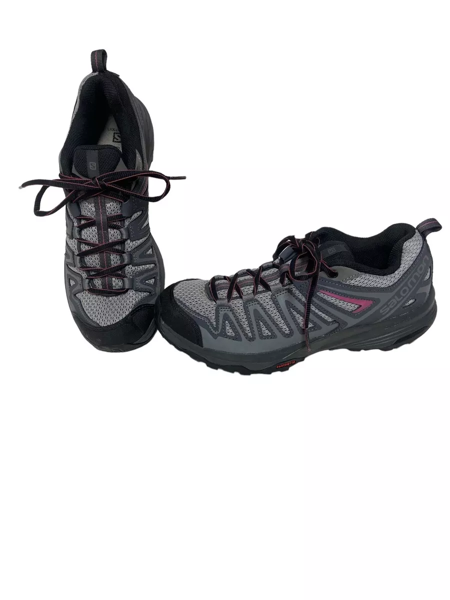 Salomon X Crest Hiking Shoes Pink Gray Womens Size 9.5 EU 42
