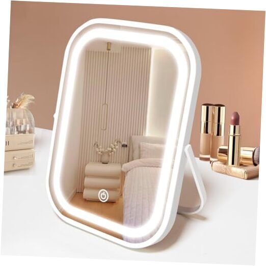 Portable LED Travel Makeup Mirror with Lights - Compact Beauty Vanity Mirror for On-the-Go-image