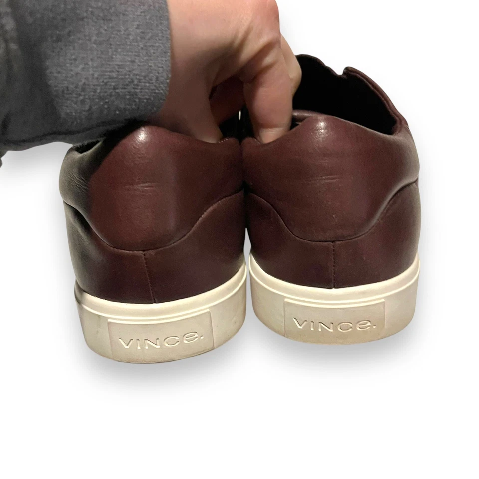 Vince Women Cantara Burgundy Bordo Leather Slip On Casual Sneakers Loafers 7.5 - Image 4 of 4