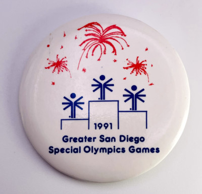 1991 Greater San Diego Special Olympics Game Celebration Pin - Lapel, Hat - WOW!