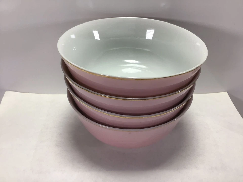 V94 Chinese Antique Circa Early Century Pink Porcelain Bowl - Set of 4 Bowl - Image 4 of 4