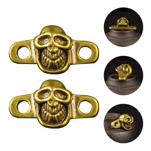 2 Pcs Patch Crâne Boucles Décoratives De Sac En Métal Fermoir À Oeil