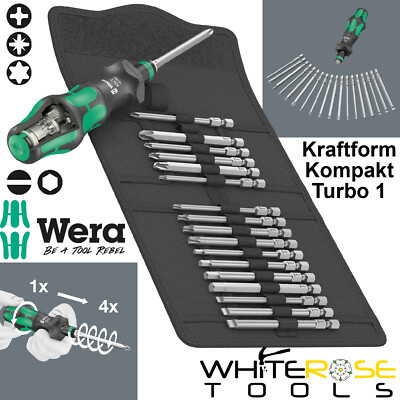 Wera Kraftform Kompakt Turbo 1 Wechselschraubendreher Set 19tlg im Koffer