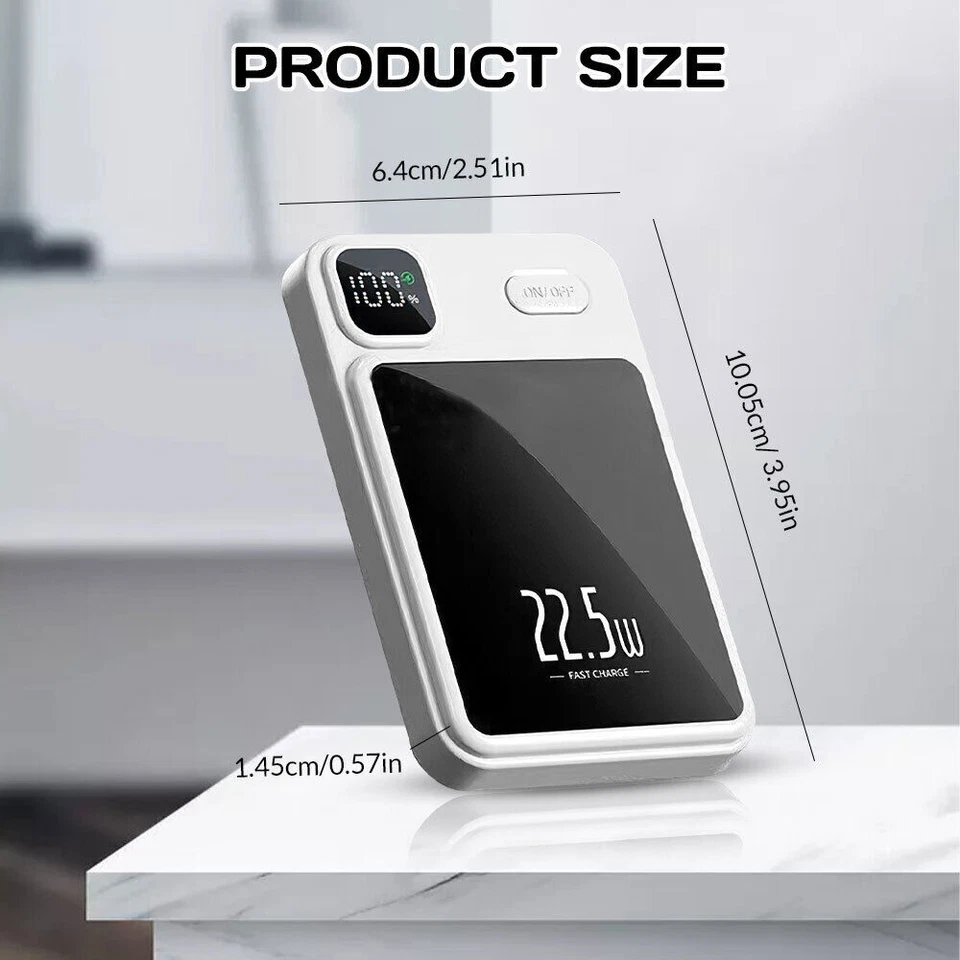 Fast Magnetic Power Bank Wireless Charger 10000 mAh for IPhone Android Universal - Image 2 of 4