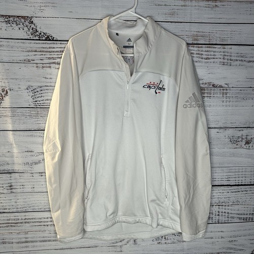 Adidas Washington Capitals NHL Golf 1/4 Zip Pullover Jacket White Men’s Medium