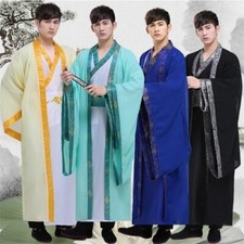 Men Hanfu Traditional Chinese Folk Dance Ancient Costume Stage Tang Suit Outfit