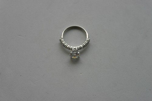 Bonito 14 Quilates Oro Blanco Anillo 1.7G 3.7 Quilate Solitario Diamante Talla N - Imagen 8 de 12