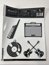 SKINIT LAPTOP DECAL KIT 8 STRONG VINYL Carbon Fiber Look Rock Music Guitars