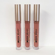 3 Belle Beauty Liquid Lipstick Set Pink Mauve Neutral lip Lot NEW