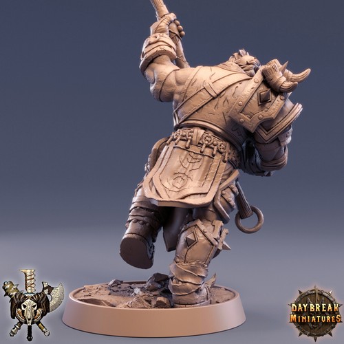 Frogrik the Severer, Tabletop Fantasy RPG DnD Orc Miniature Armored Orc Warrior - Picture 3 of 3