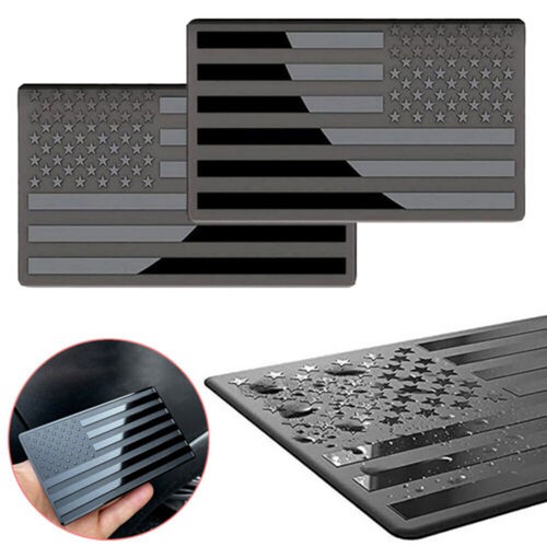 2x American US Flag Car Stickers Metal Emblem Badge Decal Exterior Accessories - Picture 3 of 14