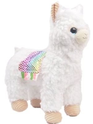 Linzy Toys Plush Fuzzy White Andes Alpaca, 12.5'' Llama Stuffed Animal Pal
