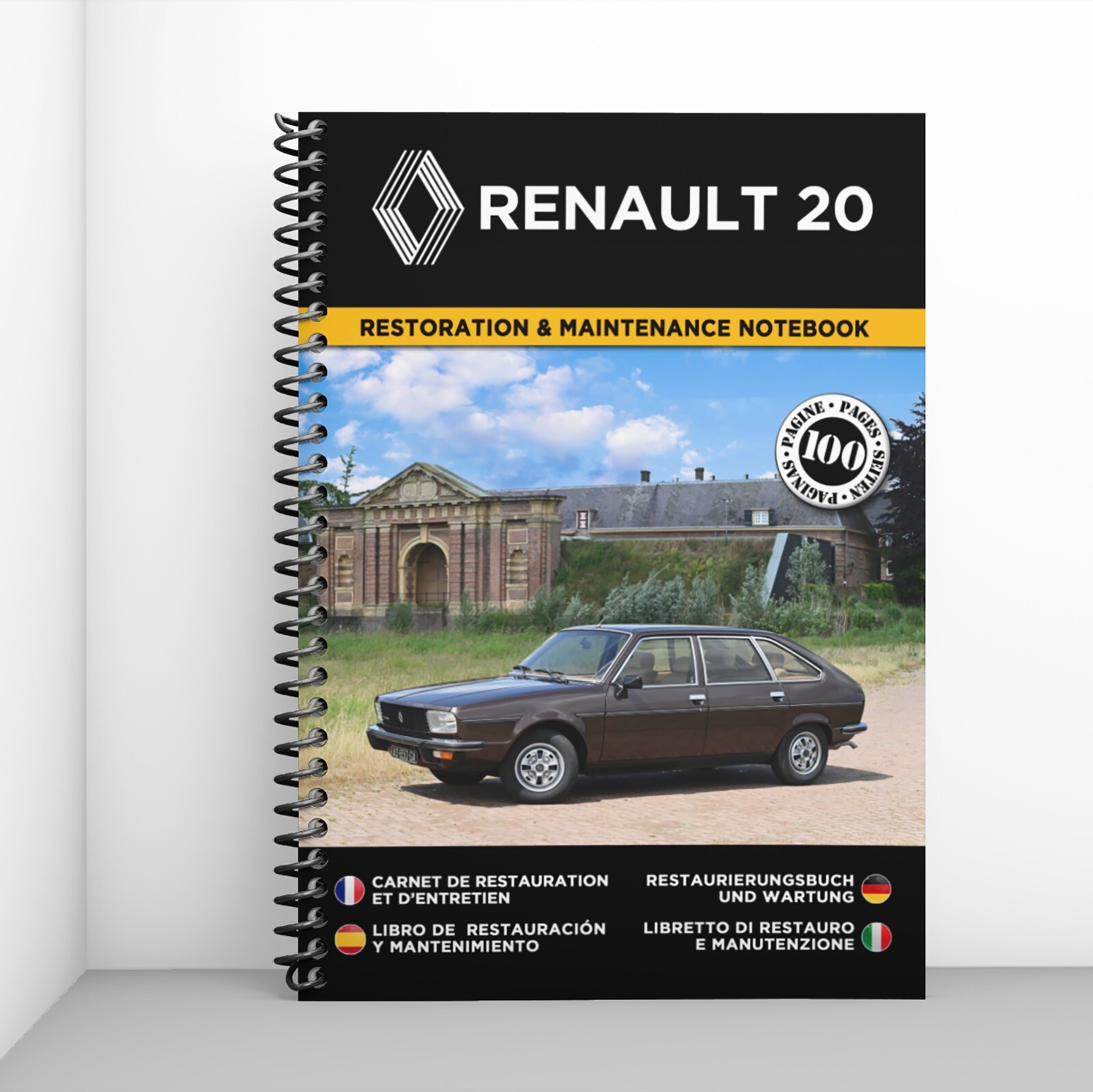 Carnet de restauration Renault 20 livre de suivi d'entretien broché pour voiture de collection